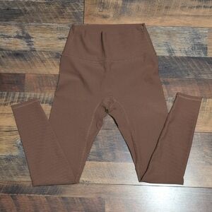 Barbella Box High-Rise Brown Ribbed Leggings
